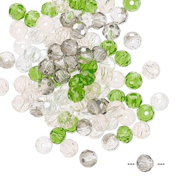 Bead mix 100pk 32 facets spring, Celestial Crystal® 4mm round image number 0