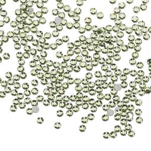 Flat back, Dance With Me™ crystal rhinestone, peridot, foil back, 1.9-2.1mm rose, SS6. Sold per pkg of 144 (1 gross).