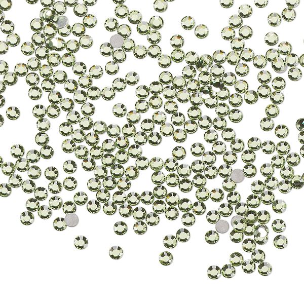 Flat back, Dance With Me™ crystal rhinestone, peridot, foil back, 1.9-2.1mm rose, SS6. Sold per pkg of 144 (1 gross). image number 0