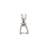 Bail, JBB Findings, ice-pick, antique silver-plated pewter (tin-based alloy), 19x5mm double-sided shield with lines and swivel, 6mm grip length. Sold individually. image number 1