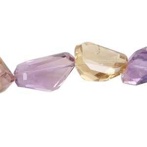 Ametrine / amethyst 1pkg10, hand-faceted tumbled nugget bead small to medium