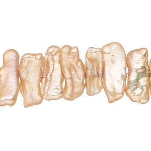 Pearl, cultured freshwater (dyed), satin sand, 12x4mm-18x7mm stick, C+ grade, Mohs hardness 2-1/2 to 4. Sold per 15-1/2" to 16" strand.