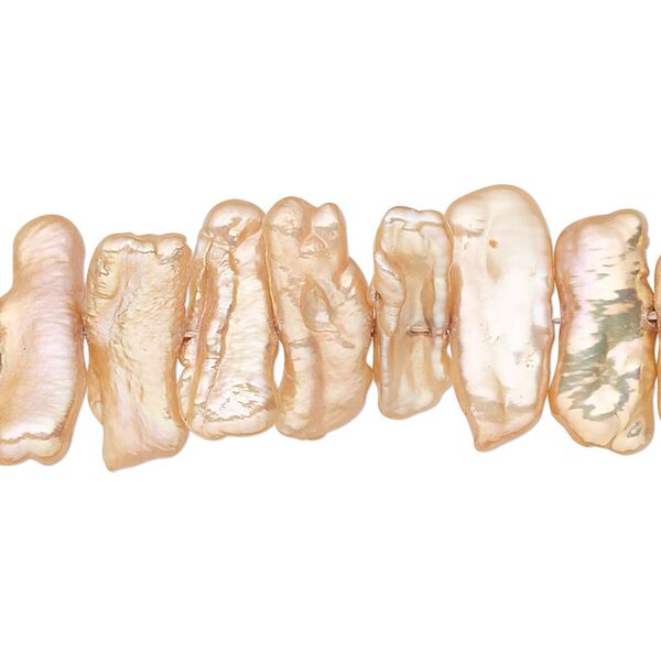 Pearl, cultured freshwater (dyed), satin sand, 12x4mm-18x7mm stick, C+ grade, Mohs hardness 2-1/2 to 4. Sold per 15-1/2" to 16" strand. image number 0