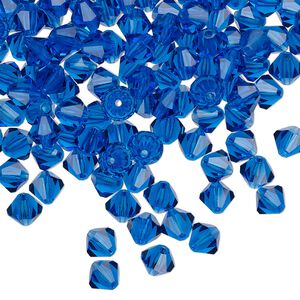 Bead 144pk Capri blue, Preciosa Czech crystal 5mm bicone