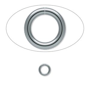 Jump ring, gunmetal-plated brass, 6mm round, 4.2mm inside diameter, 18 gauge. Sold per pkg of 500.
