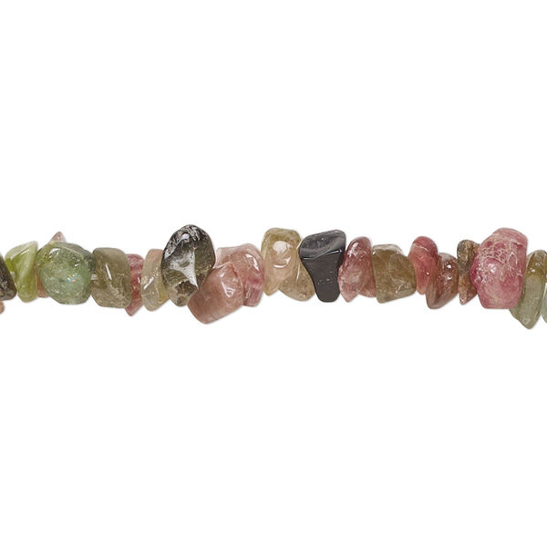 Bead, multi-tourmaline (natural), small hand-cut chip, Mohs hardness 7 to 7-1/2. Sold per 13-inch strand, approximately 140 beads. image number 0