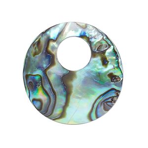 Focal, paua shell (natural), 30mm hand-cut single-sided go-go, Mohs hardness 3-1/2. Sold individually.