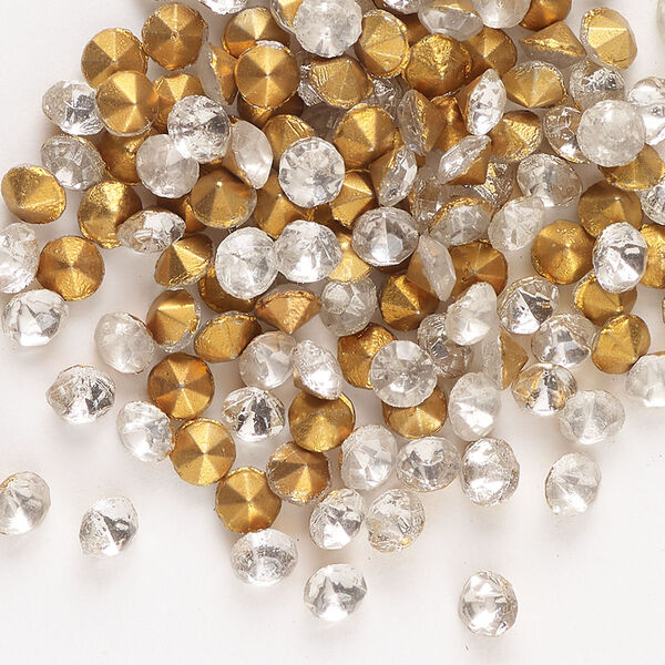 Chaton 144pk crystal foil back, vintage Preciosa Czech crystal rhinestone 4.2-4.4mm round SS18 image number 0