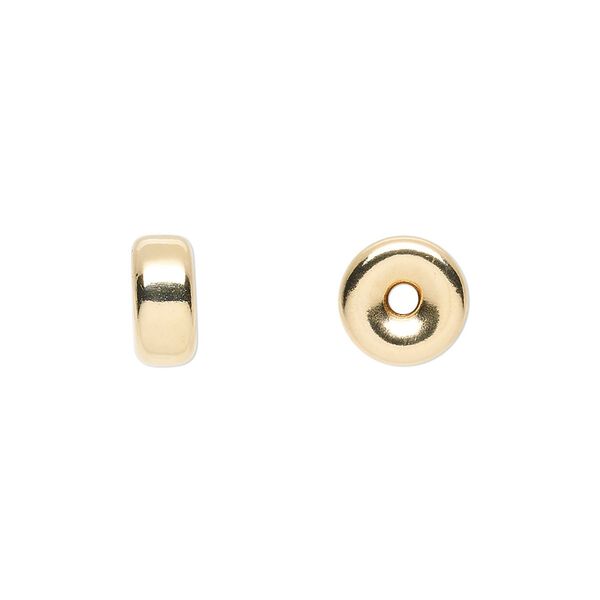 Bead, 14Kt gold-filled, 9.5x4.5mm smooth rondelle. Sold per pkg of 10. image number 0