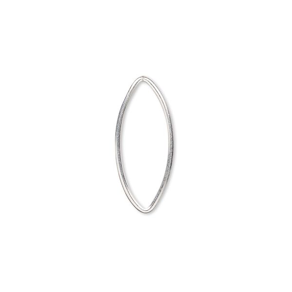 Drop, sterling silver, 20x10mm oval with no loops. Sold per pkg 10. image number 0