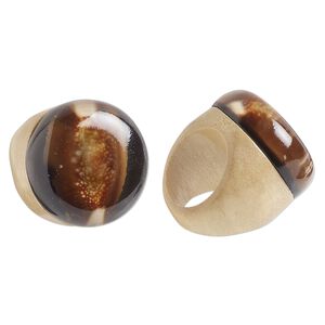 Ring, Everyday Jewelry, Taiwanese cheesewood, 18mm domed, size 7. Sold individually.