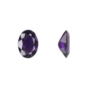 Amethyst 1pkg1, hand-cut faceted oval gem natural 14x10mm