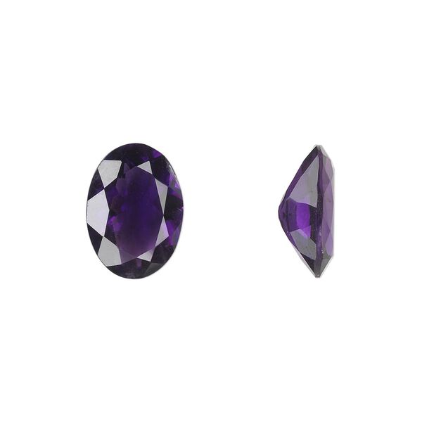 Amethyst 1pkg1, hand-cut faceted oval gem natural 14x10mm image number 0