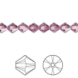 Bead 360pk iris, Swarovski® 6mm XILION bicone 5328