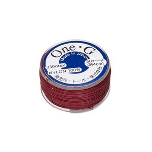 Thread, TOHO BEADS®, One-G™, nylon, burgundy, size 0. Sold per 50-yard spool.