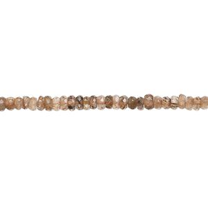 Andalusite 1pkg1, hand-cut faceted rondelle bead natural light 13 inch 3x1mm-3x2mm