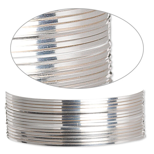 Wire, sterling silver, dead-soft, square, 24 gauge. Sold per pkg of 5 feet. image number 0