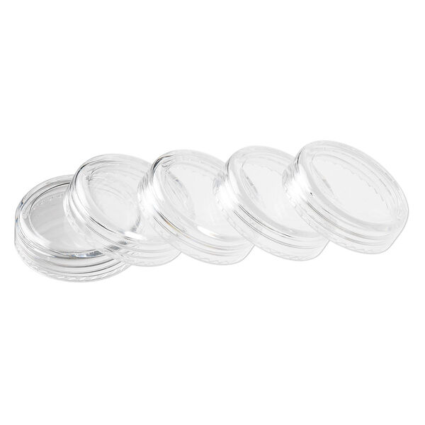 Organizer cap, Space Saver, plastic, clear, 1-3/16 inch round. Sold per pkg of 5. image number 0
