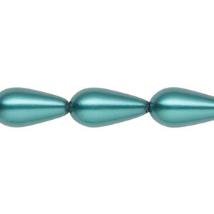 Pearl 1pk teal, Celestial Crystal® 15x8mm teardrop 15.5-16 inch