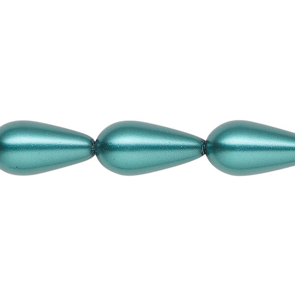Pearl 1pk teal, Celestial Crystal® 15x8mm teardrop 15.5-16 inch image number 0