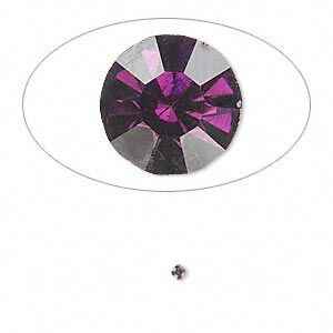 Chaton, glass rhinestone, amethyst purple, foil back, 1.8-1.9mm faceted round, PP12. Sold per pkg of 72.