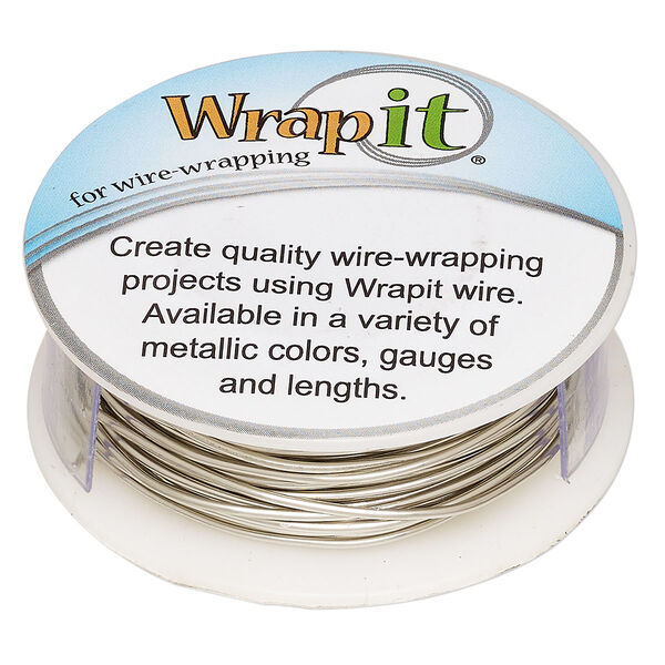 Wire, Wrapit®, nickel silver, half-hard, round, 18 gauge. Sold per 0.25-pound spool, approximately 52 feet. image number 0