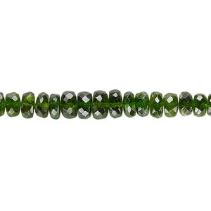 Chrome diopside 1pkg1, hand-cut faceted rondelle bead natural 8 inch graduated 3x1mm-6x4mm