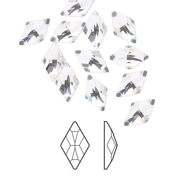 Flat back 288pk crystal foil back, Swarovski® 10x6mm rhombus 2709 image number 0