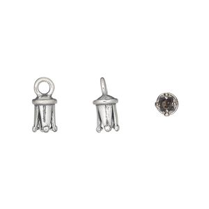Cord end, JBB Findings, antiqued sterling silver, 7x5mm cone, 2mm inside diameter. Sold individually.