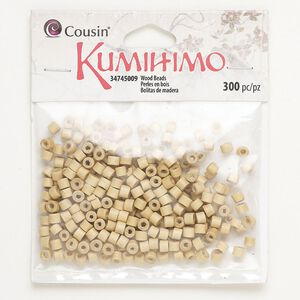 Bead, wood (natural), pkg/300, 3mm-5x3mm heishi.
