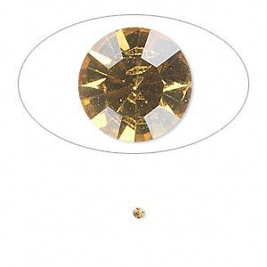 Chaton, glass rhinestone, light topaz, foil back, 1.7-1.8mm faceted round, PP11. Sold per pkg of 72.
