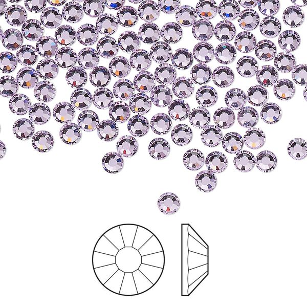 Flat back 144pk violet foil back, Preciosa Viva 12® Czech crystal rhinestone 3-3.2mm chaton rose round SS12 image number 0