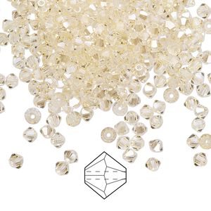 Bead 48pk crystal blond flare, Preciosa Czech crystal 3mm bicone