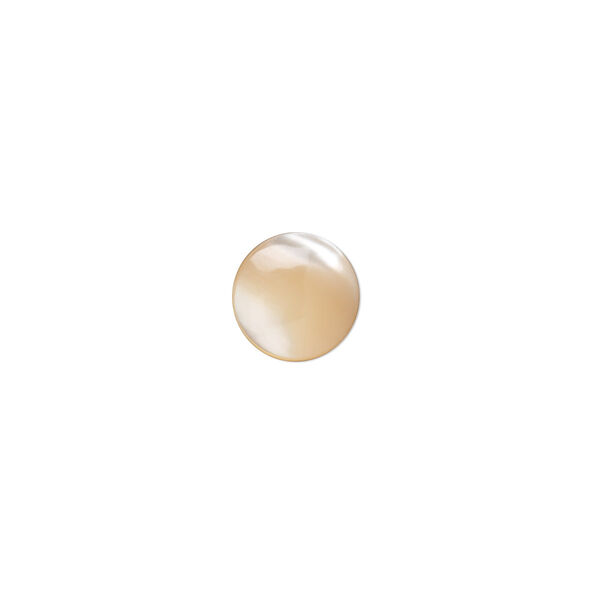 Cabochon, mother-of-pearl shell (natural), 8mm calibrated round, Mohs hardness 3-1/2. Sold per pkg of 4. image number 0