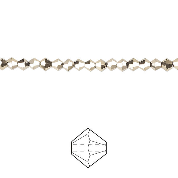 Bead 144pk opaque crystal aurum 2X, Celestial Crystal® 3mm bicone image number 0