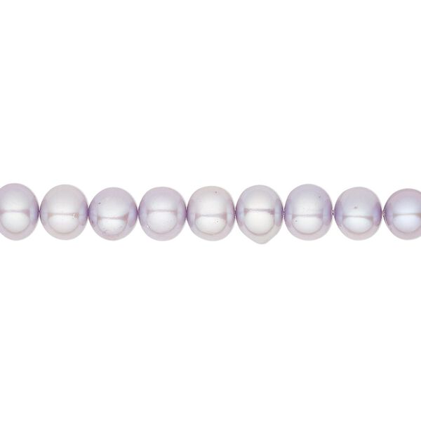 Pearl, cultured freshwater (dyed), lavender, 5-6mm semi-round, C grade, Mohs hardness 2-1/2 to 4. Sold per 16-inch strand. image number 0