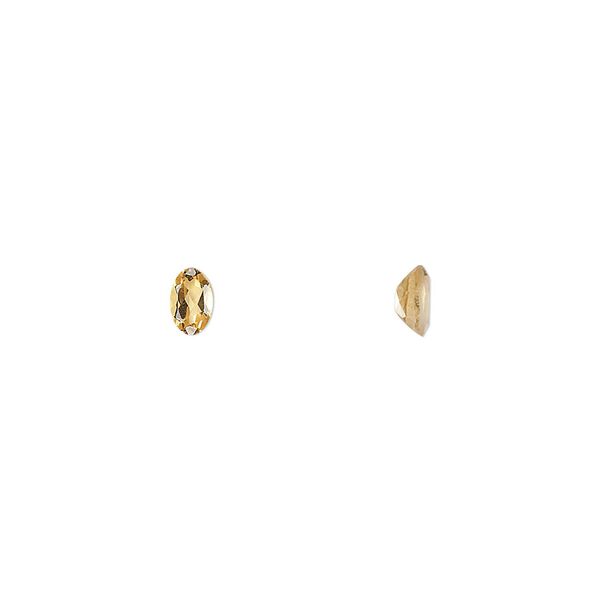 Citrine 1pkg2, hand-cut faceted oval gem 5x3mm image number 0