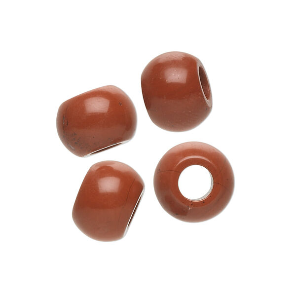 Bead, Dione®, red jasper (natural), 12x9mm hand-cut rondelle, B grade, Mohs hardness 6-1/2 to 7. Sold per pkg of 4. image number 0