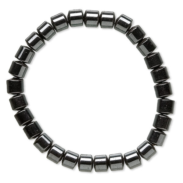 Bracelet, stretch, Hemalyke™ (man-made), 6mm drum, 6-3/4 inches. Sold individually. image number 0