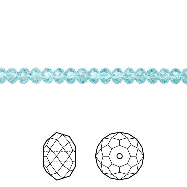 Bead 144pk light turquoise, Crystal Passions® 4x3mm rondelle 5040 image number 0