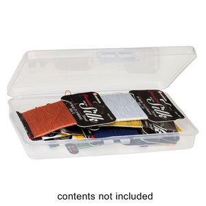 Organizer box, plastic, clear, 1-cell, 7x3-3/4 x1 inch. Sold per pkg of 2.