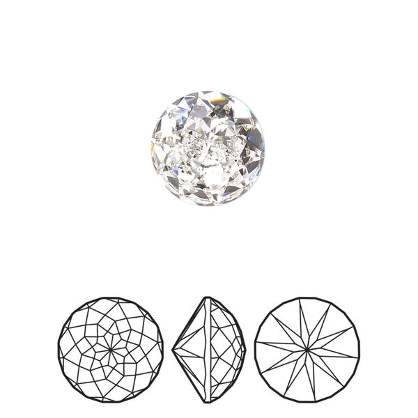 Round stone 6pk crystal foil back, Crystal Passions® 12mm brilliant round rhinestone chaton 1400 image number 0