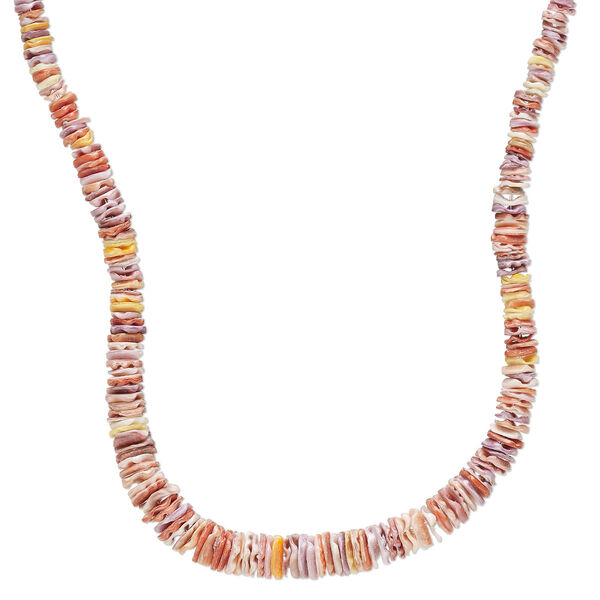 Bead, sea scallop shell (natural), 3x1mm-8x2mm hand-cut graduated heishi, Mohs hardness 3-1/2. Sold per 18-inch strand. image number 0