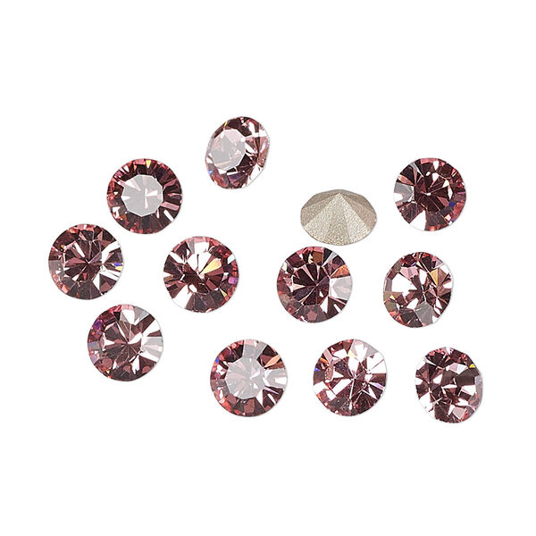 Chaton 288pk light rose foil back, Preciosa MAXIMA Czech crystal rhinestone 6.14-6.32mm 15-cut faceted round SS29 image number 0