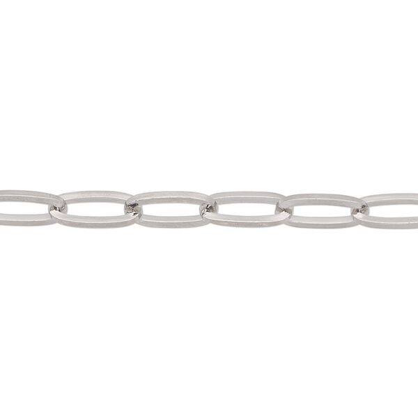 Chain, stainless steel, 4.8mm paperclip. Sold per pkg of 5 feet. image number 0