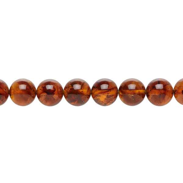 Bead, amber and resin (assembled), transparent, 7mm round, Mohs hardness 2 to 2-1/2. Sold per 15-1/2" to 16" strand. image number 0