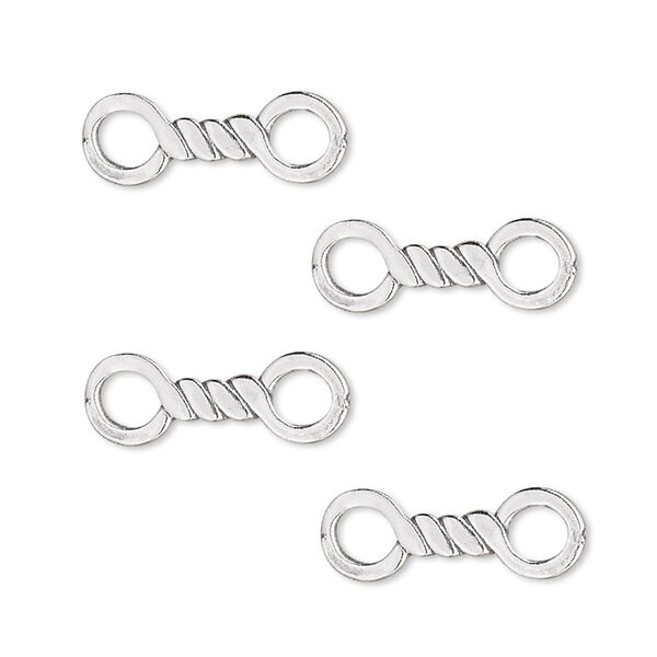 Link, JBB Findings, sterling silver, 18x6mm twist. Sold per pkg of 4. image number 0