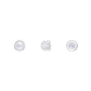 Earnut 1pkg500, 5x4.5mm mushroom, "rubber" clear 250 pair