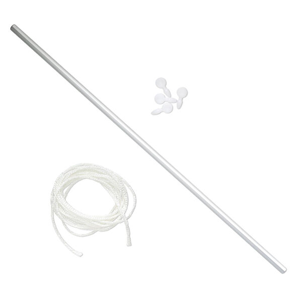 Warp, aluminum / plastic / texsolv nylon cord, white, 22 inches with (4) 25x11.5mm pegs. Sold individually. image number 0
