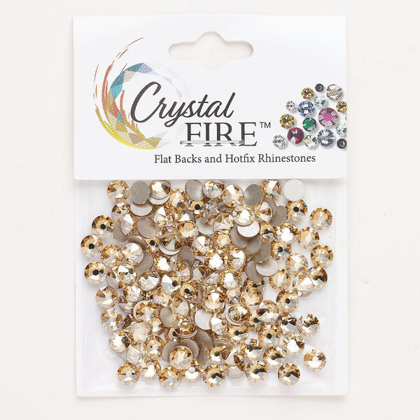 Flat back 144pk crystal golden shadow foil back, Crystal Fire® 4.60-4.80mm round SS20 image number 0